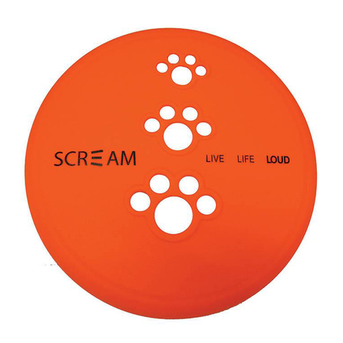 Scream Silicone Pet Flyer Dog Toy Loud Orange Small 18cm