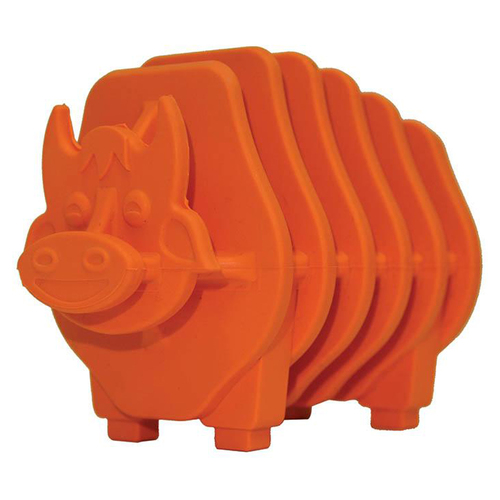 Scream Rubber Puzzle Bull Treat Dispensing Dog Toy Loud Orange 9cm