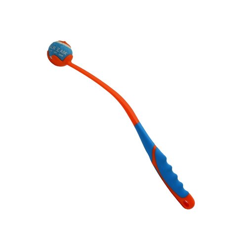 Scream Deluxe Grip Ball Launcher Dog Toy Loud Orange/Blue Small 46cm