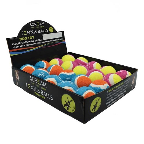 Scream Tennis Ball Chase Toss Play Float Small 5cm 20 Pack
