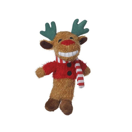Multipet Loofa Reindeer Christmas Plush Dog Toy 15cm