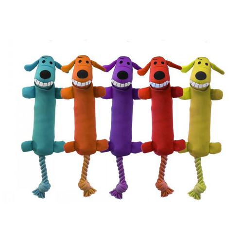 Multipet Loofa Dog Launcher Dog Squeaker Toy Assorted 30cm