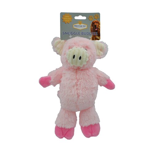 Prestige Pet Snuggle Buddies Pig Plush Dog Squeaker Toy Small (SPECIAL)