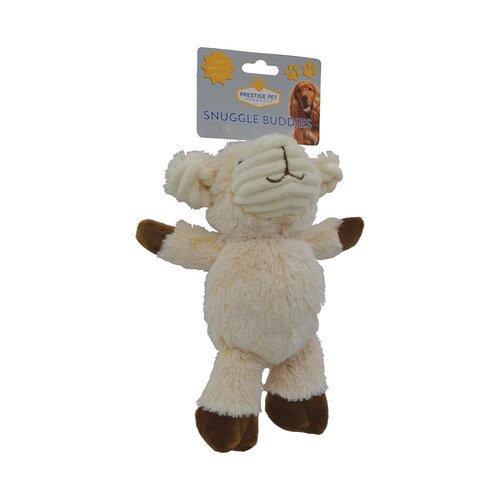 Prestige Pet Snuggle Buddies Lamb Plush Dog Squeaker Toy Small