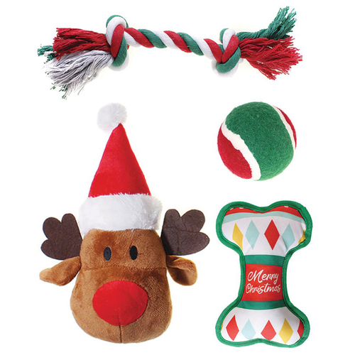 Prestige Pet Christmas Dog Toy Gift Pack Interactive Play 4 Pack