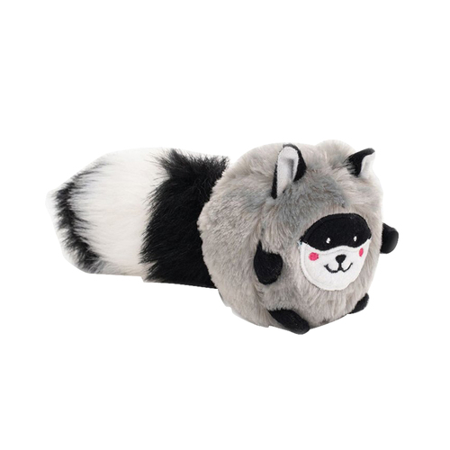 Zippy Paws Bushy Throw Raccoon Interactive Play Pet Dog Squeaker Toy
