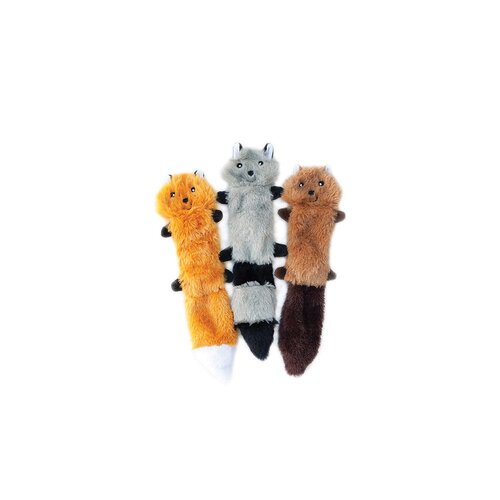 Zippy Paws Skinny Peltz Plush Dog Squeaker Toy Small 3 Pack