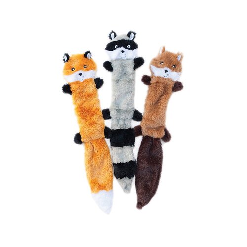Zippy Paws Skinny Peltz Plush Dog Squeaker Toy Large 3 Pack