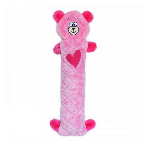 Zippy Paws Jigglerz Pink Bear Plush Dog Squeaker Toy 39 x 14cm