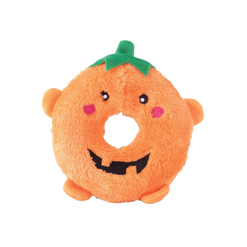 Zippy Paws Halloween Donutz Buddie Pumpkin Pet Dog Squeaker Toy