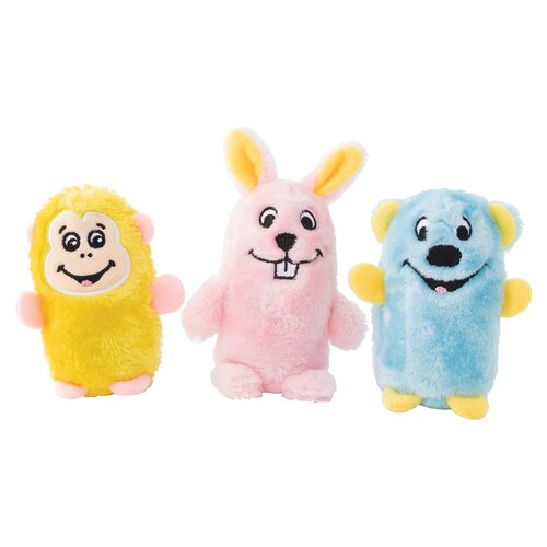 Zippy Paws Squeakie Buddies Bear Bunny & Monkey Plush Dog Toy 3 Pack