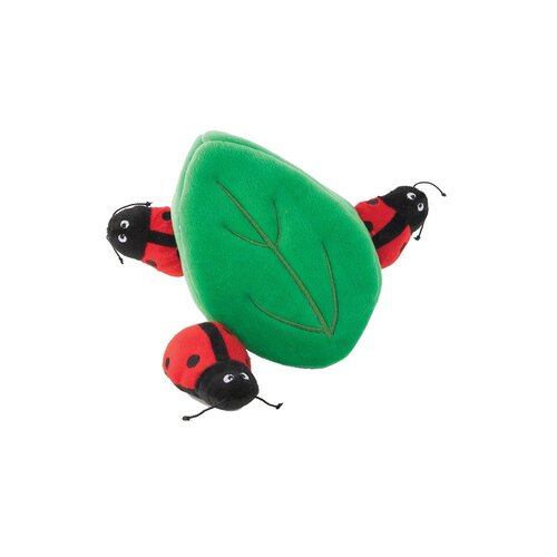 Zippy Paws Zippy Burrow LadyBugs in Leaf Plush Dog Toy