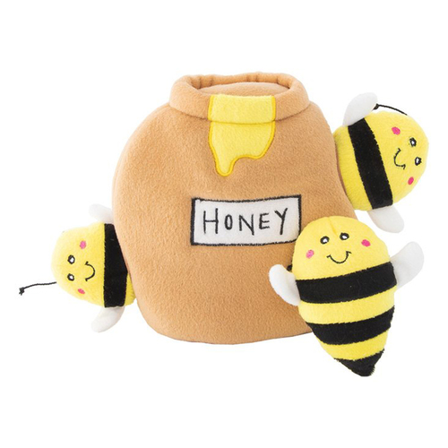 Zippy Paws Zippy Burrow Honey Pot Plush Dog Squeaker Toy 17 x 17 x 12cm