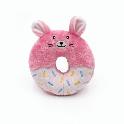 Zippy Paws Donutz Buddies Bunny Plush Dog Squeaker Toy 20.3 x 17.8 x 5.1cm
