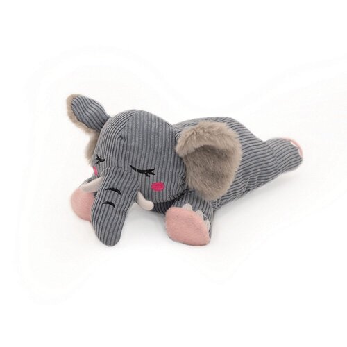 Zippy Paws Snooziez with Shhhqueaker Elephant Pet Dog Squeaker Toy