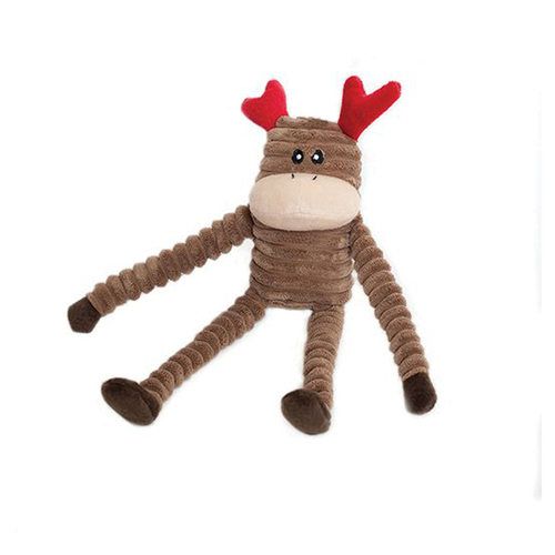 Zippy Paws Holiday Crinkle Reindeer Dog Squeaker Toy Small 32 x 7.5cm
