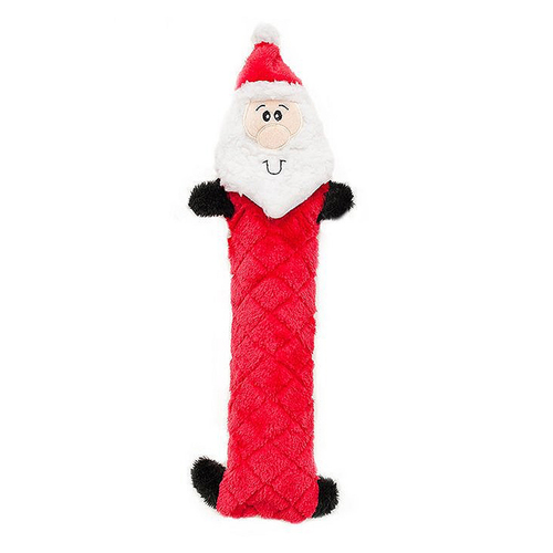 Zippy Paws Holiday Jiggerz Santa No Stuffing Dog Squeaker Toy 43 x 13cm