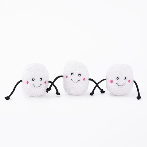 Zippy Paws Holiday Miniz Marshmallows Pet Dog Squeaker Toy 3 Pack
