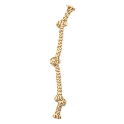 Mammoth Flossy Chews Extra Peanut Butter 3 Knot Tug Dog Toy Small 38.1cm