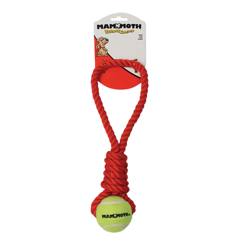 Flossy Chew Twister Pull Tug w/ Mini Tennis Ball Dog Chew Toy 28cm