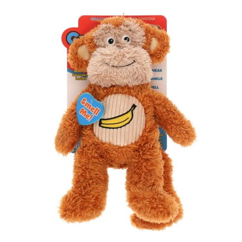 Guru Soft Scents Monkey Plush Dog Squeaker Toy Medium 16 x 19 x 28cm