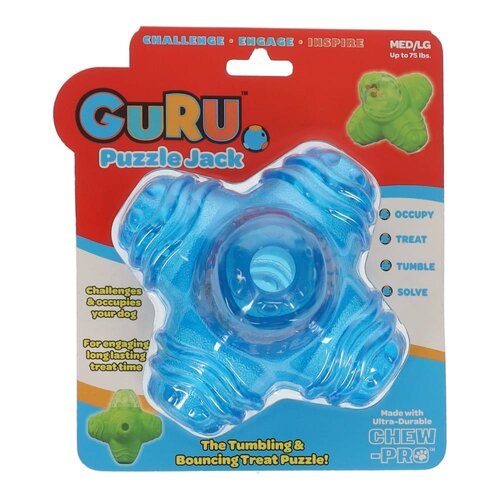 Guru Puzzle Jack Treat Dispenser Interactive Dog Toy Medium 14 x 14 x 14cm