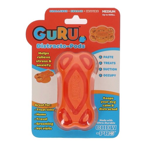 Guru Distracto-Pod Bone Treat Dispenser Dog Toy Medium 10.5 x 6.5 x 3.5cm