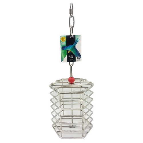 Featherland Paradise Stainless Steel Baffle Cage No Fill for Bird Toys Small