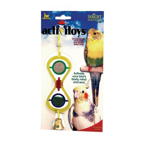JW Pet Insight Activitoys Hour Glass Mirrors Bird Toy for Small Birds