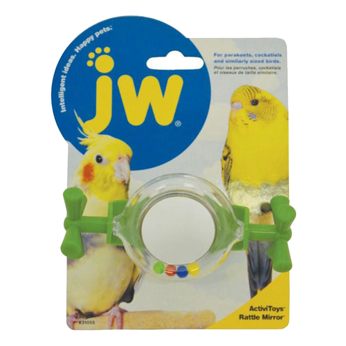 JW Pet Insight Activitoys Rattle Mirror Bird Toy for Small Birds