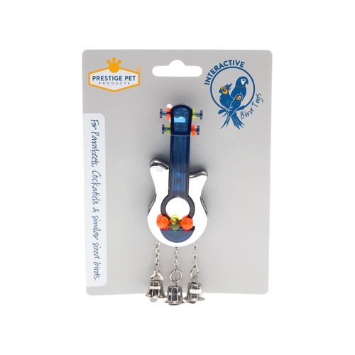 Prestige Guitar with Bell Interactive Bird Toy 13.5x4x3.5cm