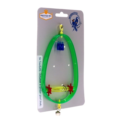 Prestige Hanging Oval Perch Interactive Bird Toy 9x1.5x12.5cm
