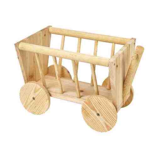Petface Hay Holder Cart Wooden for Rodents Small 20 x 12 x 14cm