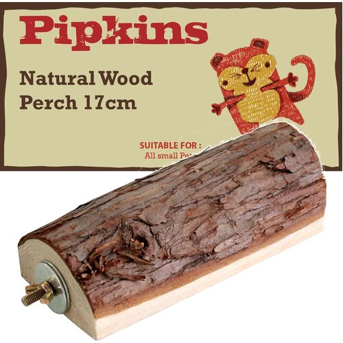 Petface Pipkins Natural Wood Perch Toy for Small Animals Large 17cm