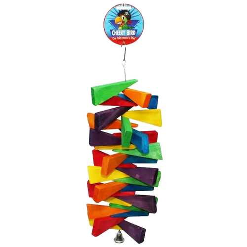 Cheeky Bird Triangle Spiral Coloured Wooden Bird Toy