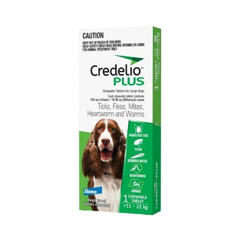 Credelio Plus Ticks & Fleas Treatment Chewable Tablets for Large Dogs Green 1 Pack