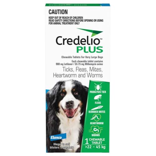 Credelio Plus Ticks & Fleas Treatment Chewable Tablets for XL Dogs Blue 1 Pack
