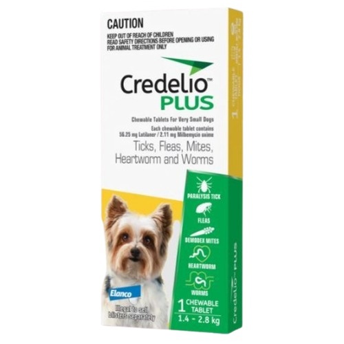 Credelio Plus Ticks & Fleas Treatment Chewable Tablets for XS Dogs Yellow 1 Pack