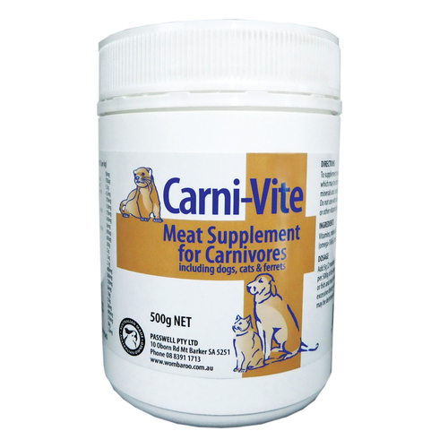 Wombaroo Carni-vite Meat Supplement for Dogs Cats & Ferrets 500g