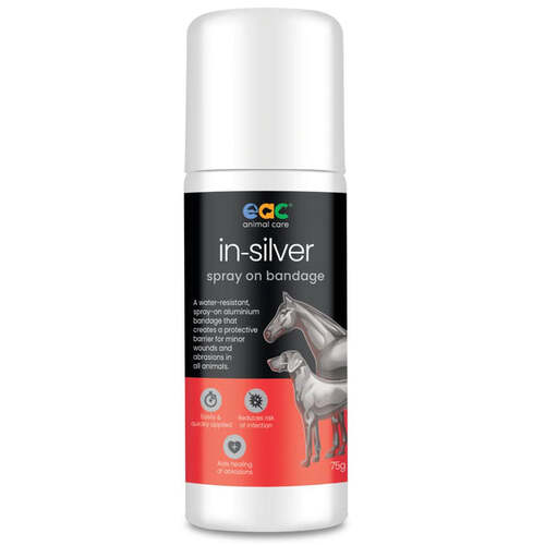 EAC Animal Care In-Silver Spray on Bandage for Horses Dogs & Cats 75g