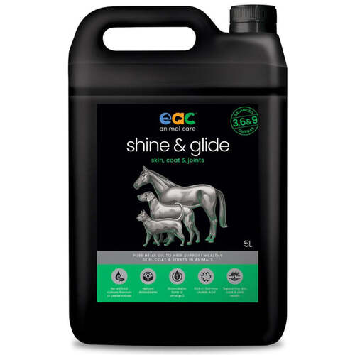 EAC Animal Care Shine & Glide Pure Hemp Oil for Horses Dogs & Cats 5L