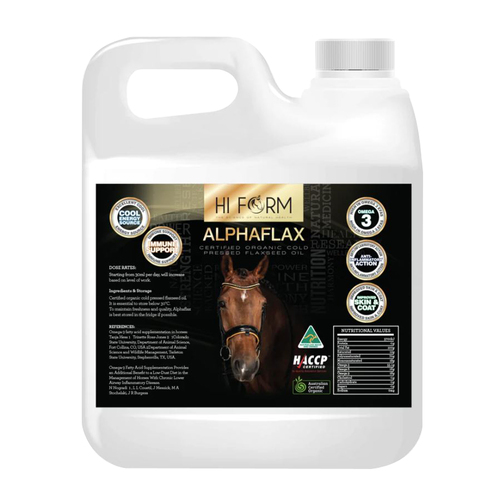 Hi Form Alphaflax Pure Cold Pressed Flaxseed Oil for Horses 5L