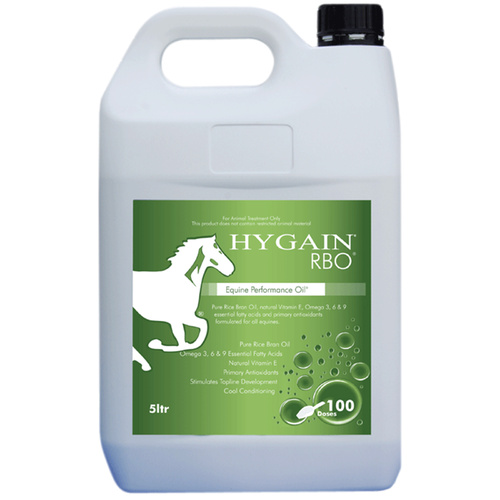Hygain Rice Bran Oil Horses Performance Supplement 5L 