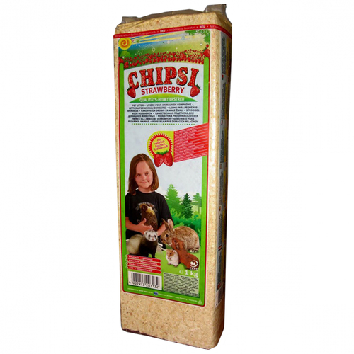 Chipsi Strawberry Organic Bedding Litter Shavings for Small Animals 1kg