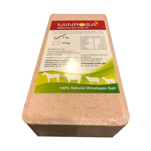 Minrosa Compressed Salt Block Animal Salt Lick 2kg
