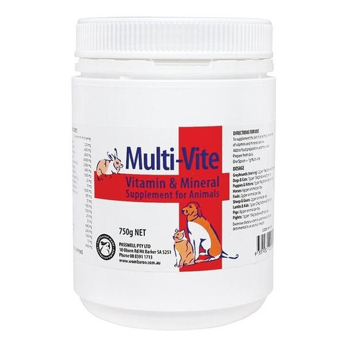Passwell Multi-Vite Vitamin & Mineral Supplement for Animals 750g