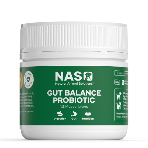 NAS Gut Balance Probiotic NZ Mussel Blend for Dogs & Cats of All Ages 80g