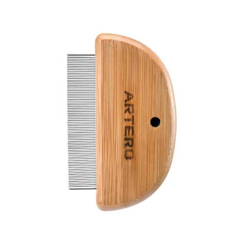 Artero Nature Collection Oval Extra Fine Flea Comb with Bamboo Handle for Pets