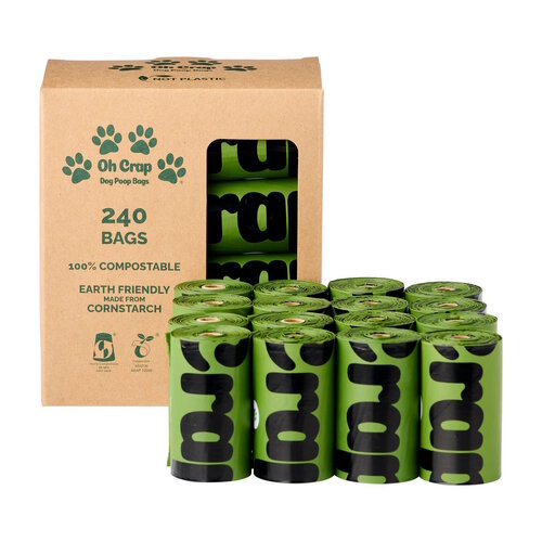 Oh Crap Dog Poop Compostable Dog Waste Bags Eco Friendly 240 Pack