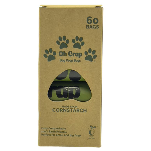 Oh Crap Compostable Dog Poop Bags Earth Friendly 60 Pack